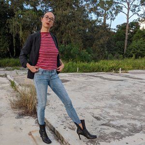 Free People Skinny Ankle Cropped Jeans